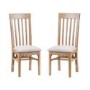 Keswick Pair of Slat Back Chairs in Light Oak