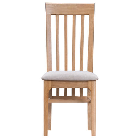Keswick Pair of Slat Back Chairs in Light Oak