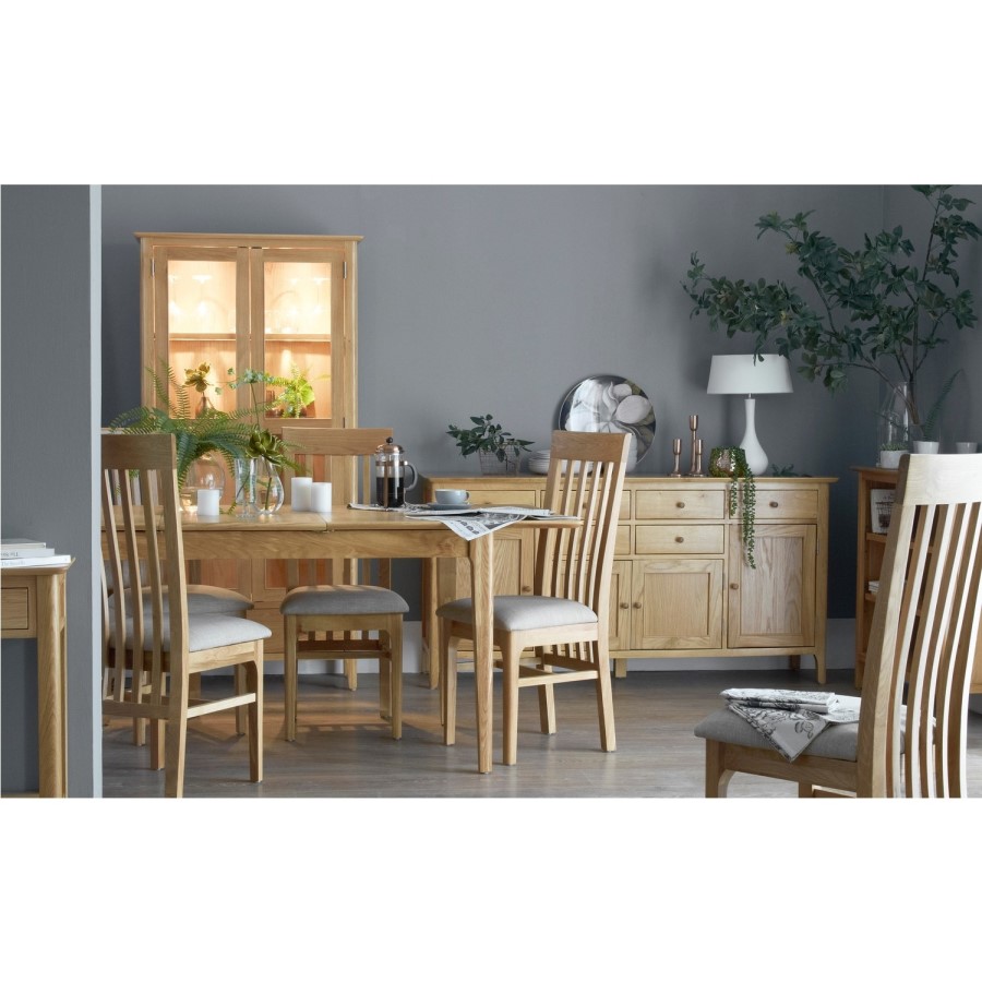 Keswick Pair of Slat Back Chairs in Light Oak
