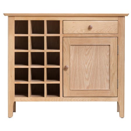 Keswick Oak Drinks Cabinet With Wine Rack Storage Furniture123