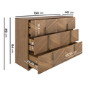 Wide Walnut Mid-Century Chest of 6 Drawers with Parquet Finish – Nikita