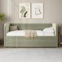 Sage Velvet Ribbed Day Bed with Trundle - Newton