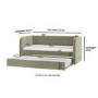 Sage Velvet Ribbed Day Bed with Trundle - Newton