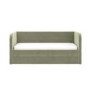 Sage Velvet Ribbed Day Bed with Trundle - Newton