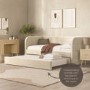 GRADE A1 - Velvet Single Day Bed with Trundle in Beige - Newton