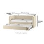 Beige Velvet Ribbed Day Bed with Trundle with Mattresses Included - Newton