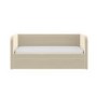 GRADE A1 - Velvet Single Day Bed with Trundle in Beige - Newton