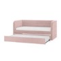 Pink Velvet Ribbed Day Bed with Trundle - Newton