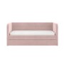 Pink Velvet Ribbed Day Bed with Trundle - Newton