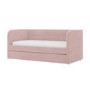Pink Velvet Ribbed Day Bed with Trundle - Newton
