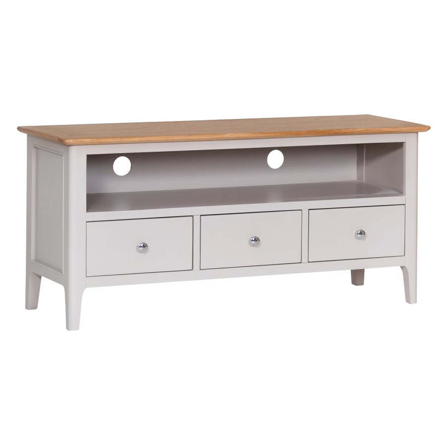 Keswick Large TV Cabinet in Grey and Oak - TV's up to 55"