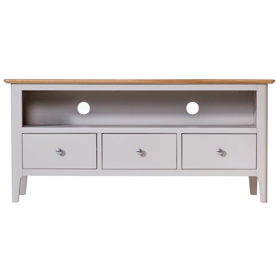 Keswick Large TV Cabinet in Grey and Oak - TV's up to 55"