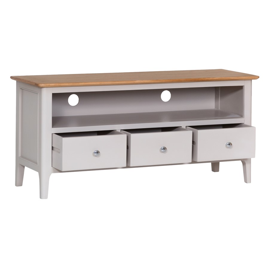 Keswick Large TV Cabinet in Grey and Oak - TV's up to 55"
