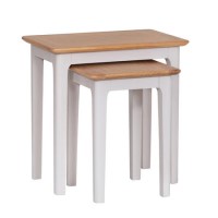Keswick Nest of 2 Tables in Grey and Oak
