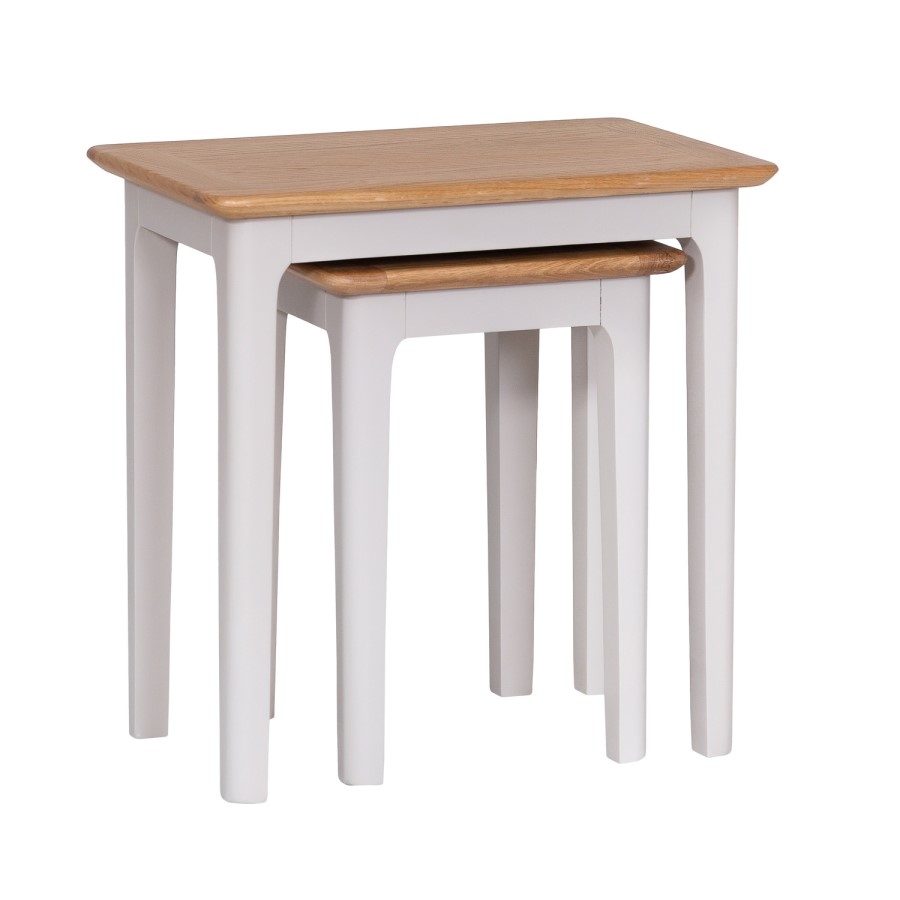 Keswick Nest of 2 Tables in Grey and Oak