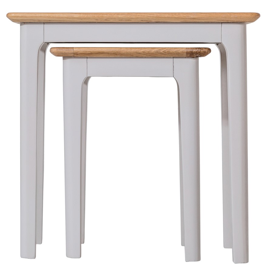 Keswick Nest of 2 Tables in Grey and Oak