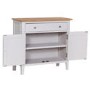 Small Grey Sideboard with Oak Top & Storage - Keswick