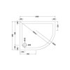 1000x800mm Low Profile Right Hand Offset Quadrant Shower Tray - Purity