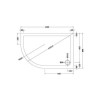 1200x800mm Low Profile Left Hand Offset Quadrant Shower Tray - Purity