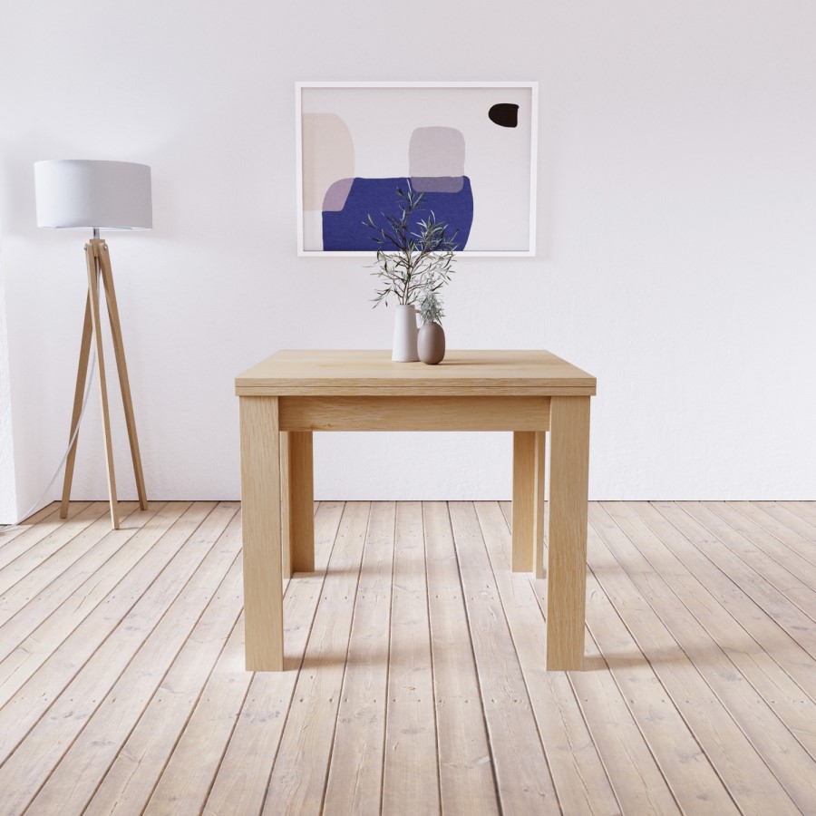 GRADE A2 - Extendable Flip Top Oak Dining Table - Seats 6 - New Town