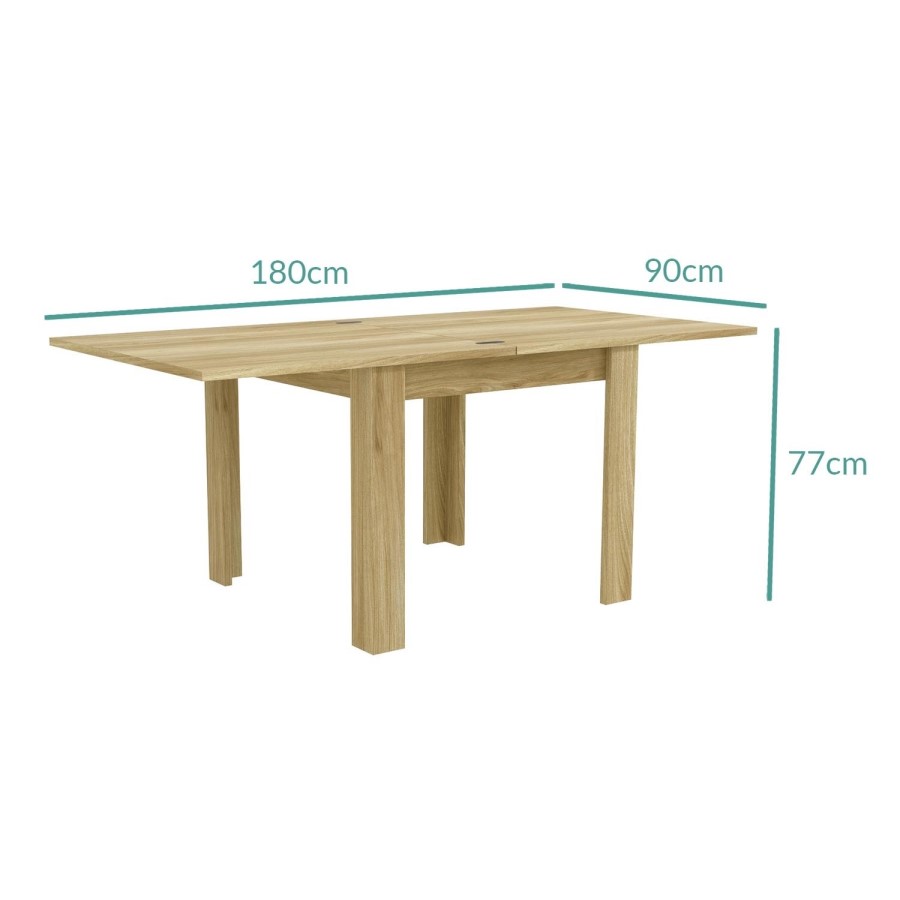 GRADE A1 - New Town Flip Top Oak Dining Table- Farmhouse Style - Seats 4
