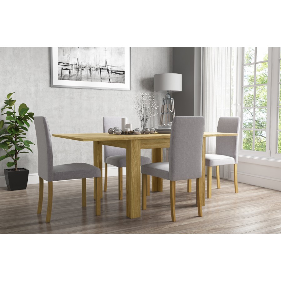 GRADE A1 - New Town Flip Top Oak Dining Table- Farmhouse Style - Seats 4