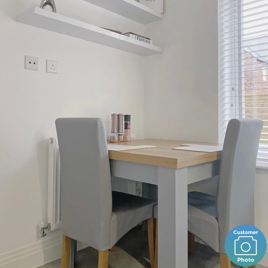 Grey and Oak Extendable Dining Table - Seats 4-6 - New Town