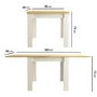 GRADE A2 - Small Square Cream and Oak Space Saving Dining Table - Seats 4 - New Town
