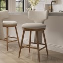 A1/NYL001 ONLY OPENED - Boucle Kitchen Stool with Solid Oak Legs - Nyla