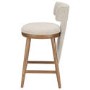 Set of 2 Beige Boucle and Solid Oak Kitchen Stools with Back - Nyla