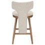 Set of 2 Beige Boucle and Solid Oak Kitchen Stools with Back - Nyla