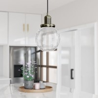 Clear Glass Pendant Ceiling Light with Dimpled Effect - Salerno Clear Glass Pendant Ceiling Light with Dimpled Effect - Salerno