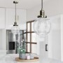 Clear Glass Pendant Ceiling Light with Dimpled Effect - Salerno