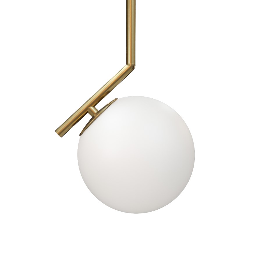 GRADE A1 - Box Opened Salerno Opal Glass Globe Pendant Light with Gold finish