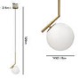 Opal Glass Globe Pendant Light with Gold finish - Salerno