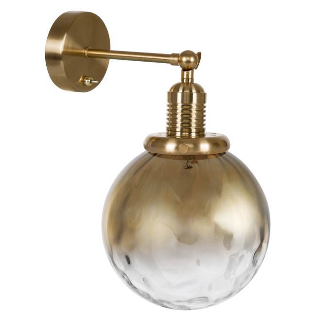 Gold Gradient Dimpled Glass Globe Pendant Light - Salerno