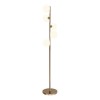 5 Light Brass &amp; Opal Glass Globe Floor Lamp - Salerno