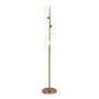 5 Light Brass & Opal Glass Globe Floor Lamp - Salerno