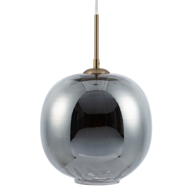 ONLY OPENED - Dark Grey Dimpled Smoked Glass Ceiling Pendant Light - Avellino