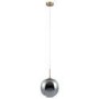 ONLY OPENED - Dark Grey Dimpled Smoked Glass Ceiling Pendant Light - Avellino