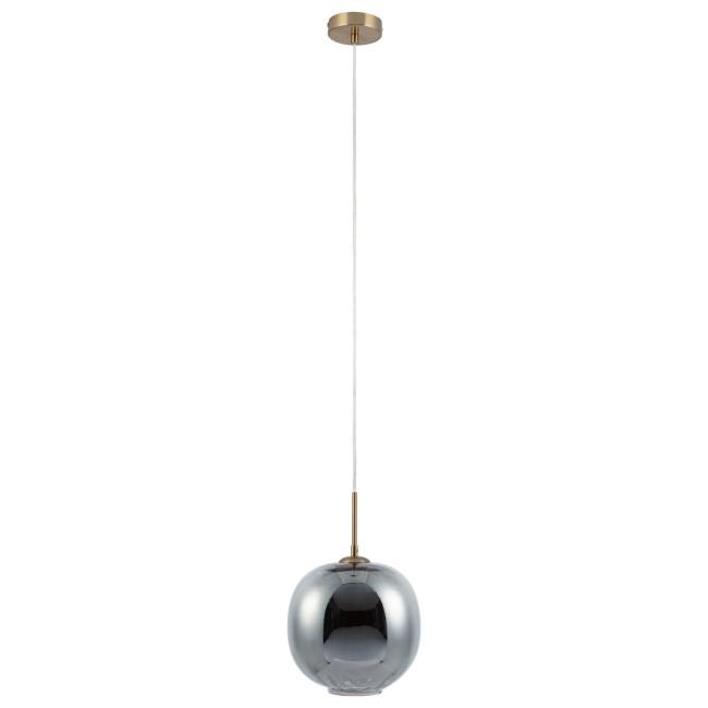 ONLY OPENED - Dark Grey Dimpled Smoked Glass Ceiling Pendant Light - Avellino