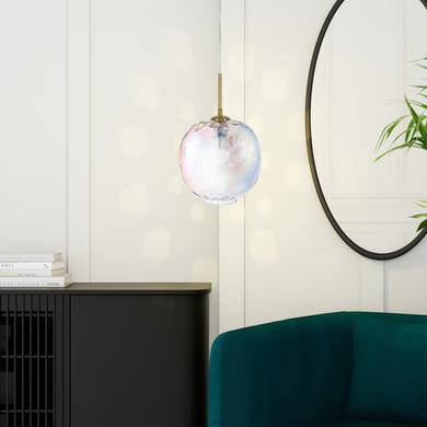 Iridescent Dimpled Glass Pendant Light - Avellino 