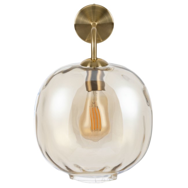 Dimpled Glass Wall Light with Gold Finish - Avellino