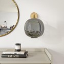 NYM015 Dark Grey Dimpled Smoked Glass Wall Light - Avellino