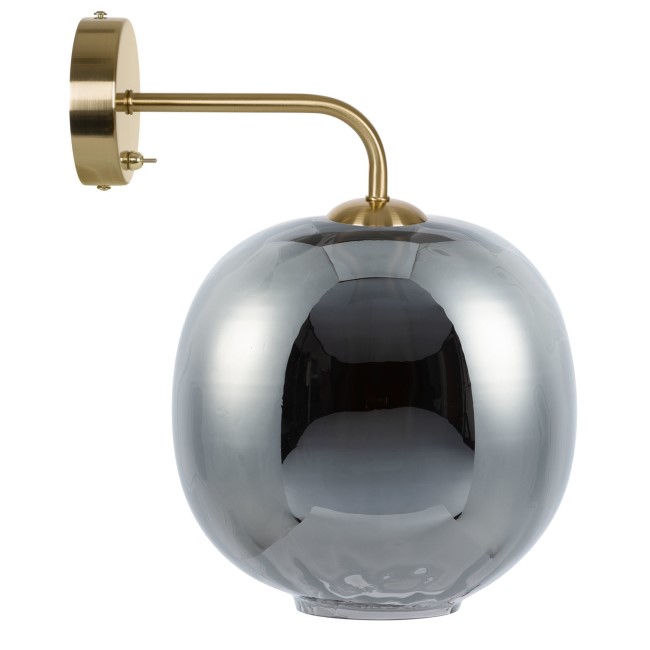 Dark Grey Dimpled Smoked Glass Wall Light - Avellino