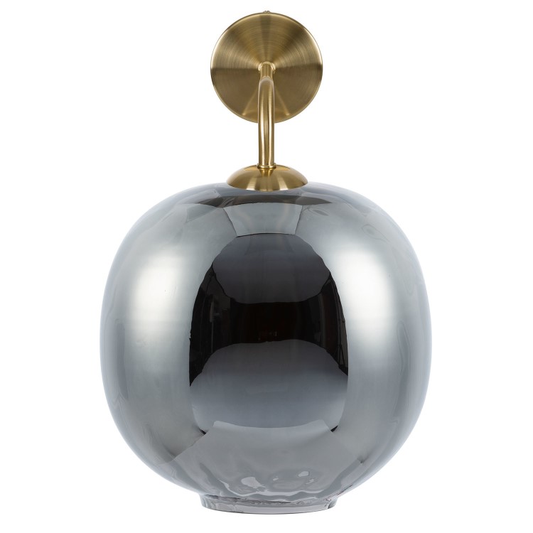 Dark Grey Dimpled Smoked Glass Wall Light - Avellino