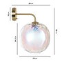 GRADE A1 - Box Opened Avellino Iridescent Dimpled Smoked Glass Wall Light 