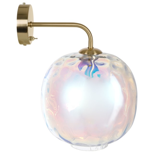 Iridescent Dimpled Smoked Glass Wall Light - Avellino 