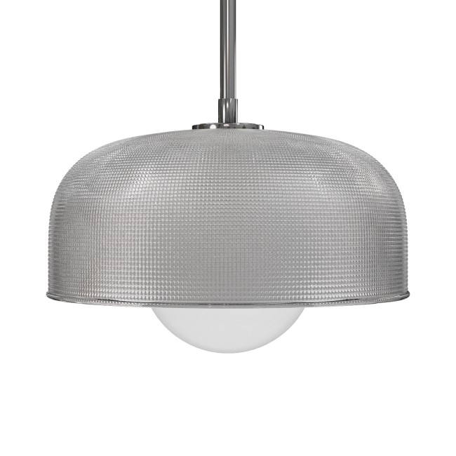 Chrome Glass Dome Pendant Ceiling Light - Tivoli