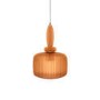 Orange Ribbed Smoked Glass Pendant Ceiling Light - Biella